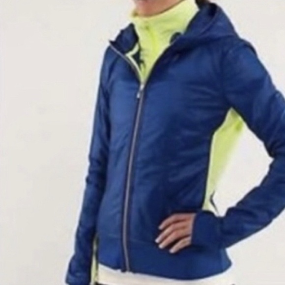 Lululemon Blue / Neon Uba Hoodie Softshell Jacket - 12 - Picture 7 of 12